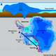The undersea massif beneath the West Antarctic ice shelf.